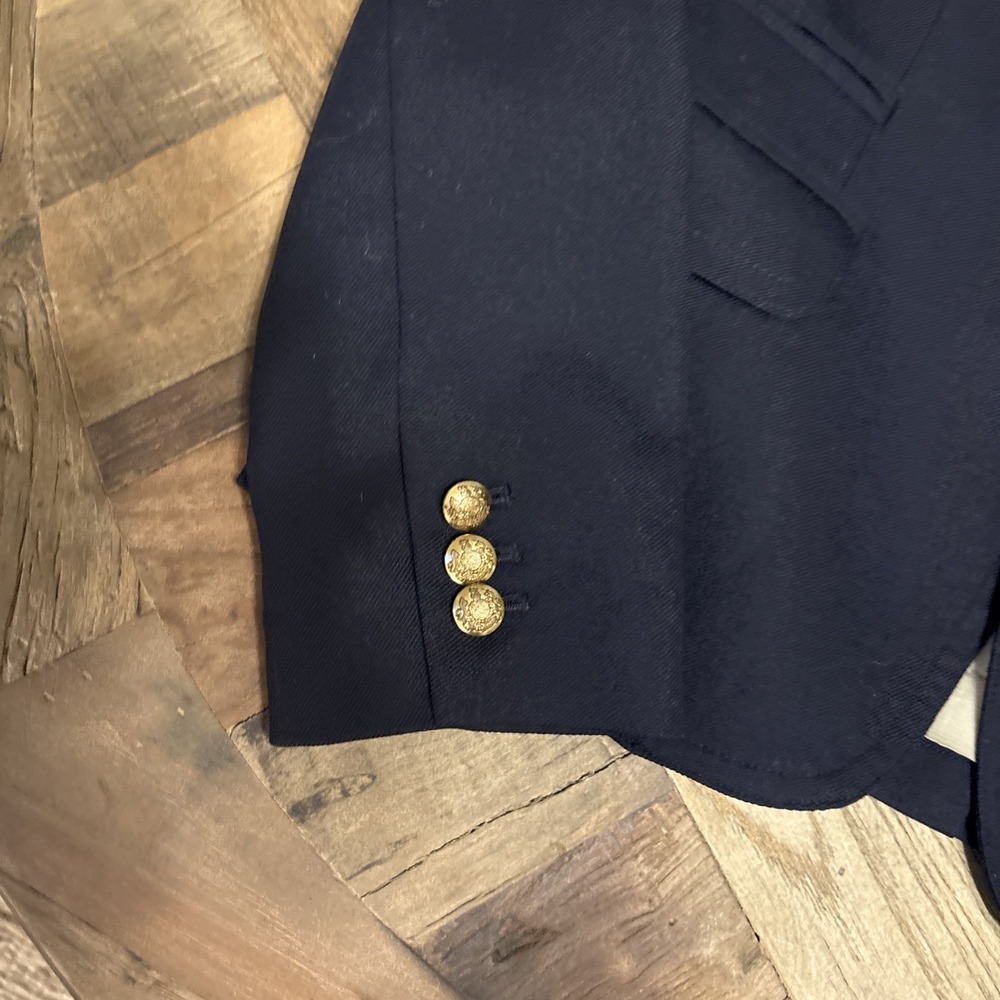 J Crew Original Schoolboy Blazer Womens Preppy Gold Button Wool Size 4 Navy - Picture 4 of 8